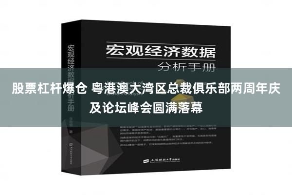 股票杠杆爆仓 粤港澳大湾区总裁俱乐部两周年庆及论坛峰会圆满落幕