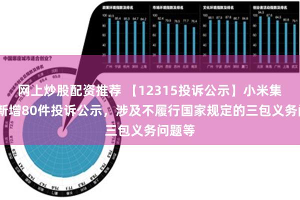 网上炒股配资推荐 【12315投诉公示】小米集团-W新增80件投诉公示，涉及不履行国家规定的三包义务问题等