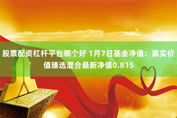 股票配资杠杆平台哪个好 1月7日基金净值：嘉实价值臻选混合最新净值0.815