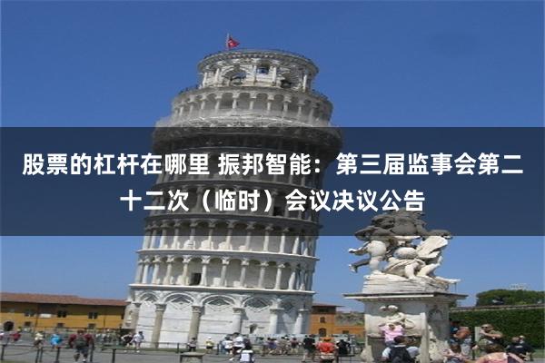 股票的杠杆在哪里 振邦智能：第三届监事会第二十二次（临时）会议决议公告